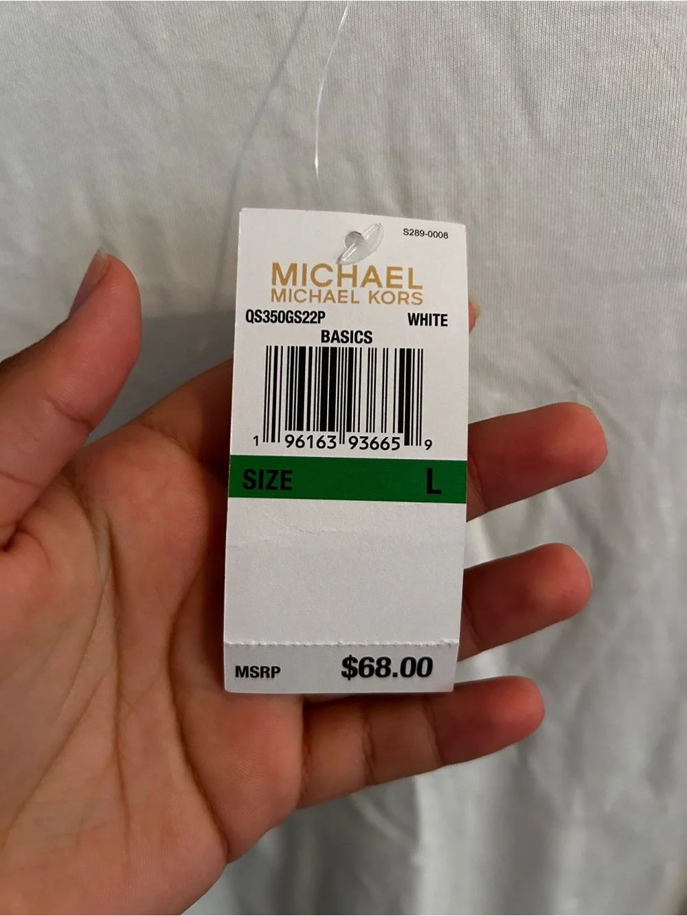 Michael Kors White Short Sleeve Tee with Gold Logo Accent